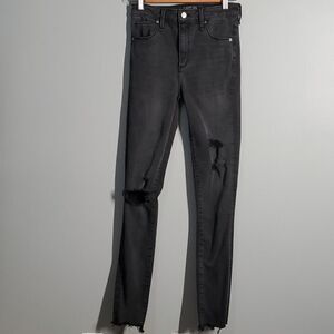 Abercrombie & Fitch size 0L size 25 faded black Simone high rise super s…